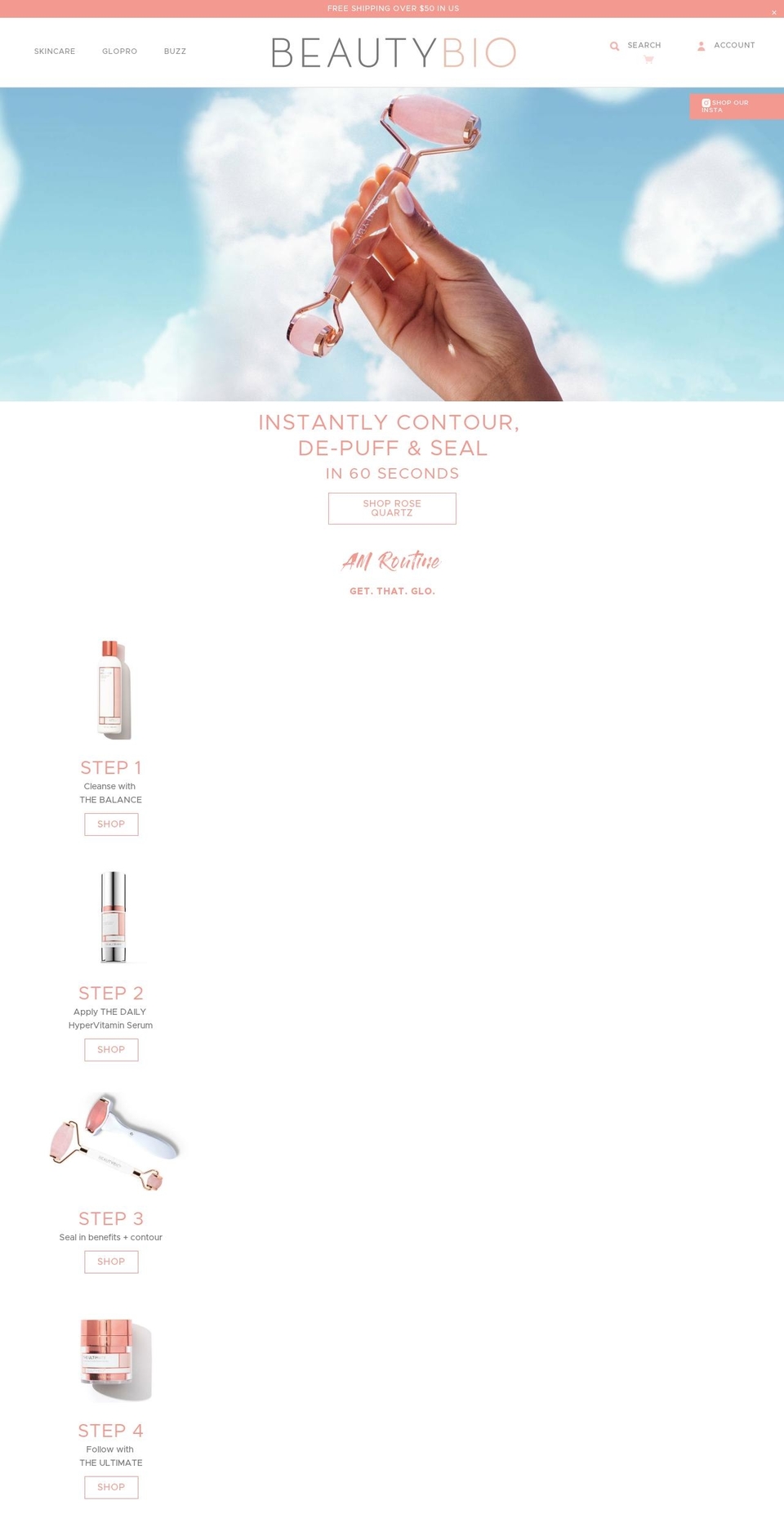 Red gloPro PDP Updates Shopify theme site example beautybio.com