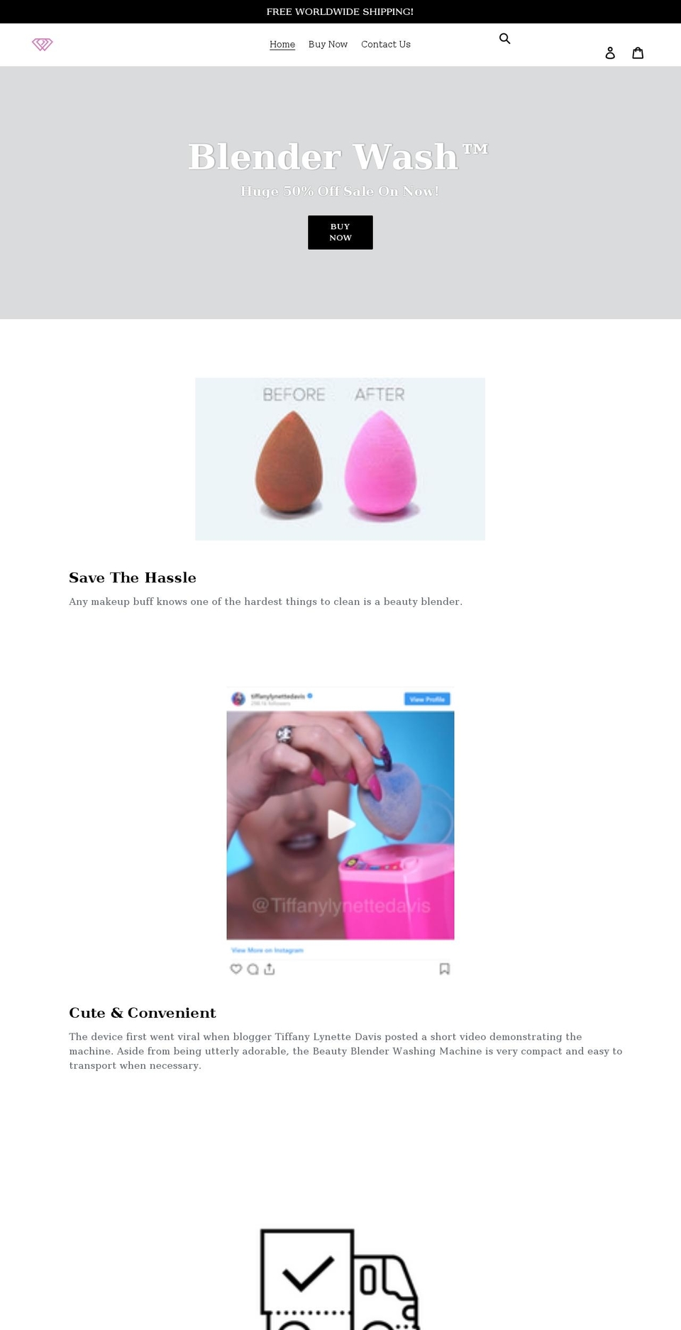 beautyblenderwasher.com shopify website screenshot
