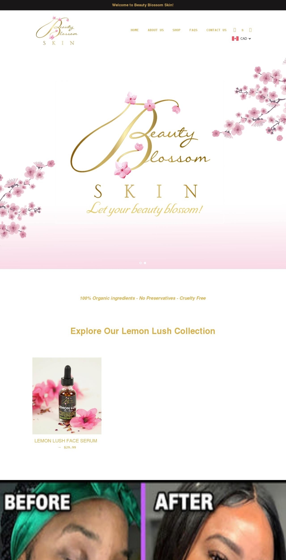 beautyblossomskin.com shopify website screenshot