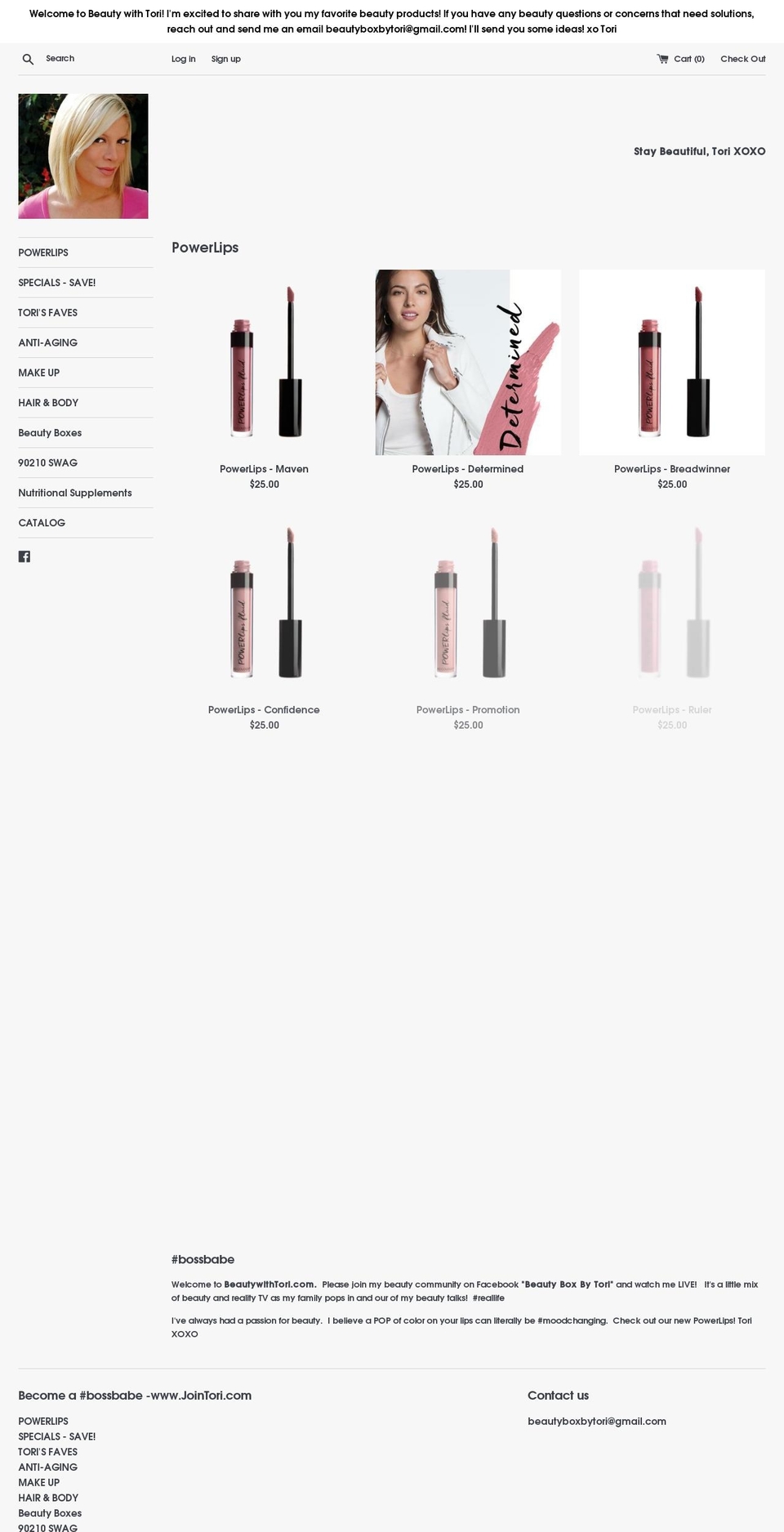 beautyboxbytorispelling.com — Shopify storefront screenshot