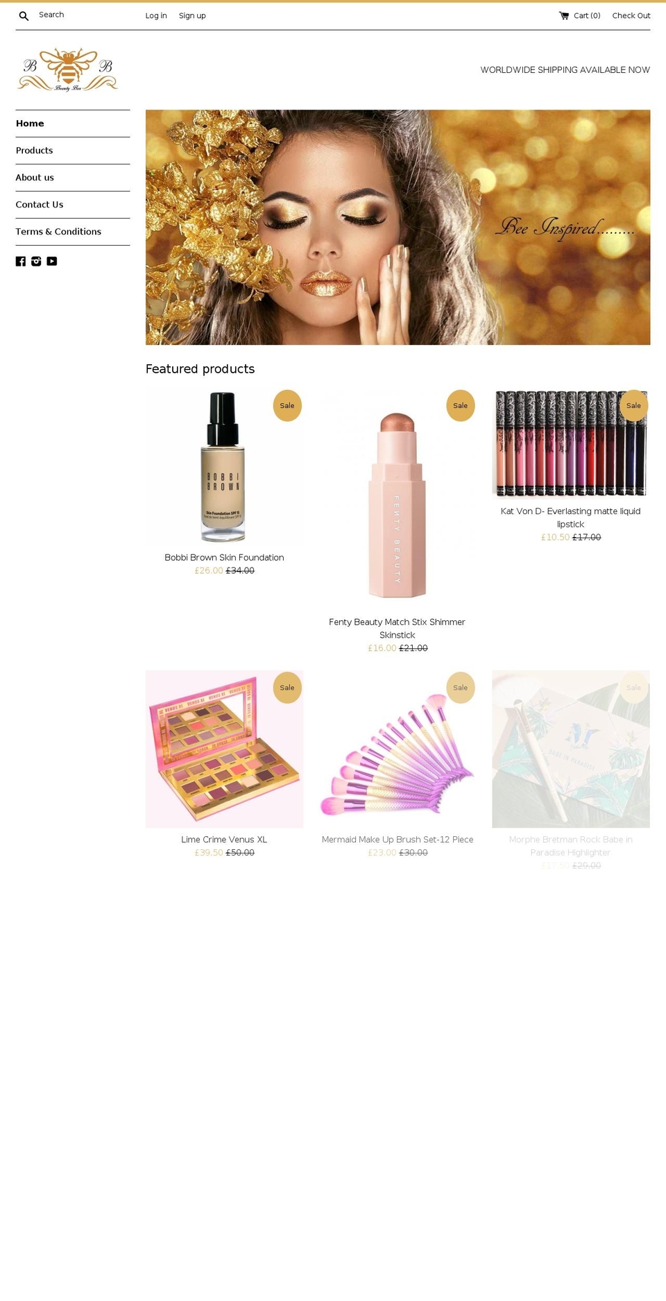 beautyboxstore.co.uk shopify website screenshot