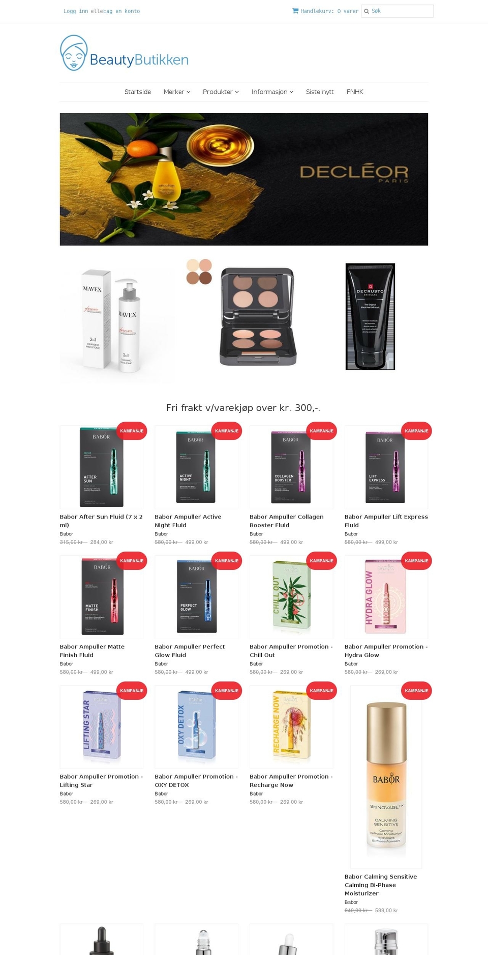 beautybutikken.net shopify website screenshot