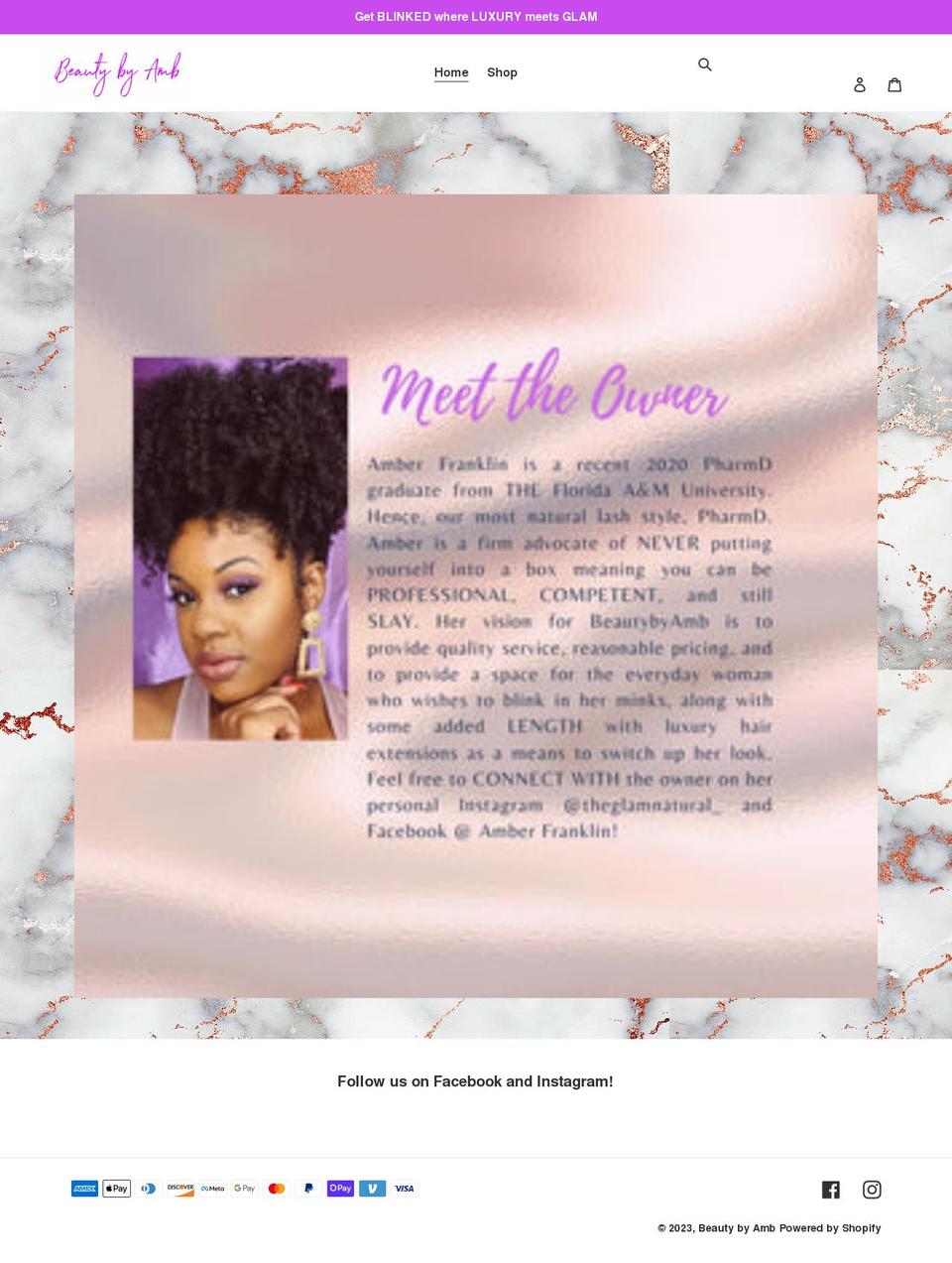 beautybyamb.com shopify website screenshot