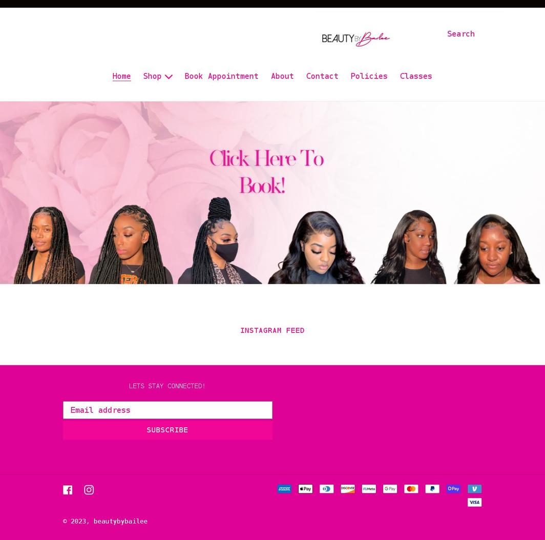 beautybybailee.com shopify website screenshot
