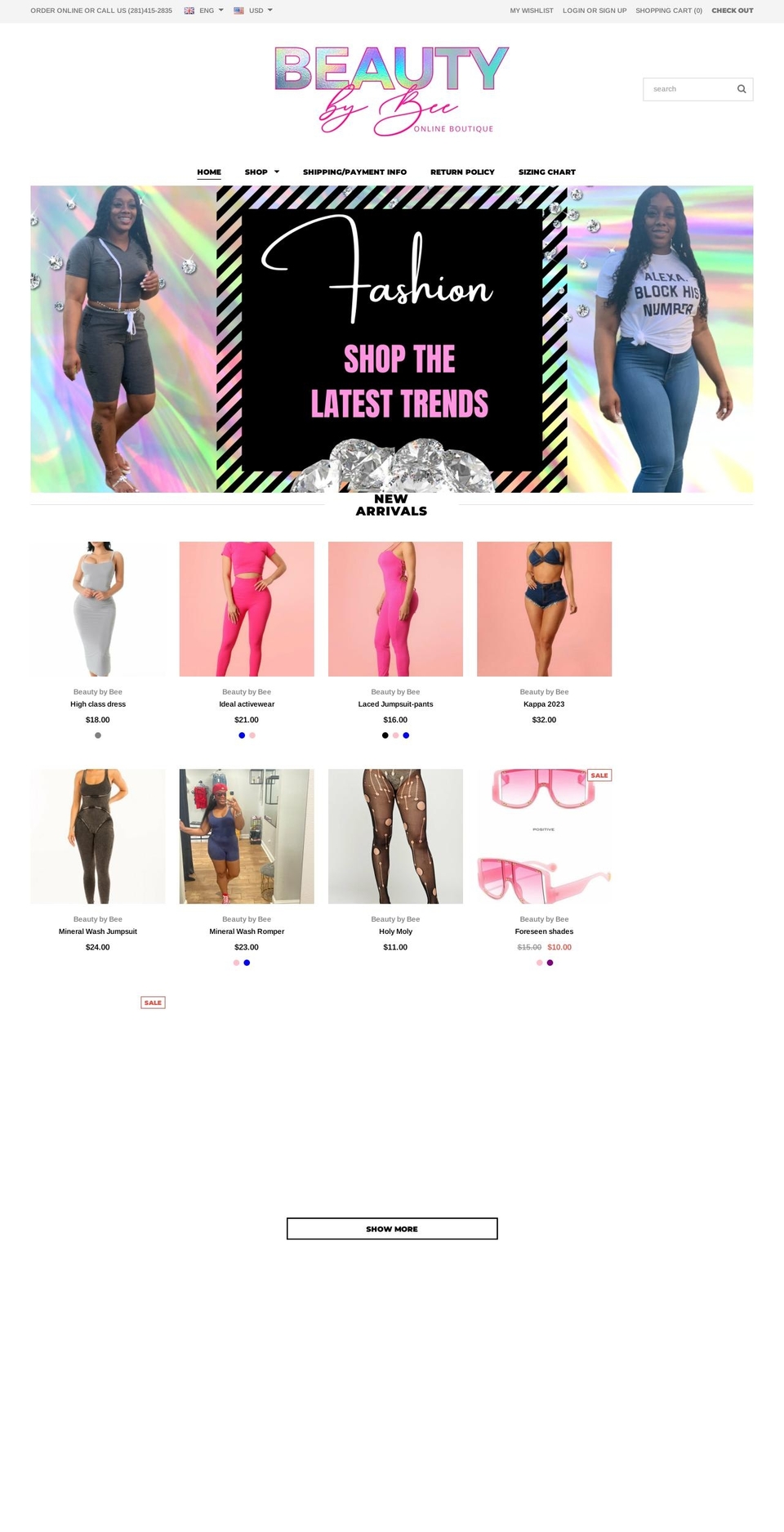 beautybybee.store shopify website screenshot