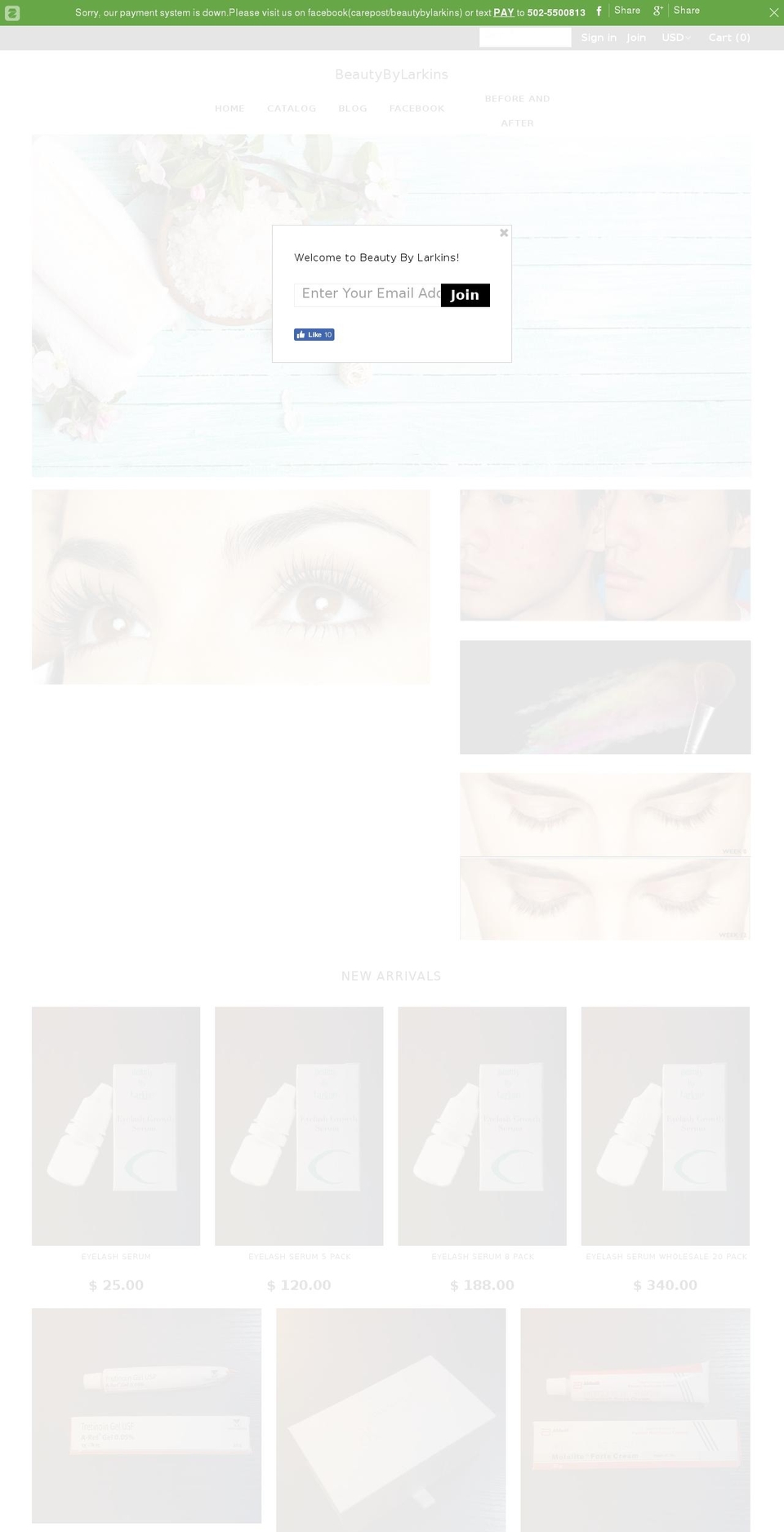 beautybylarkins.net shopify website screenshot