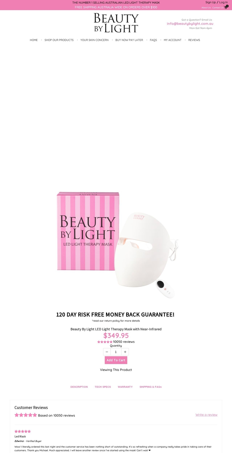beautybylight.com.au shopify website screenshot