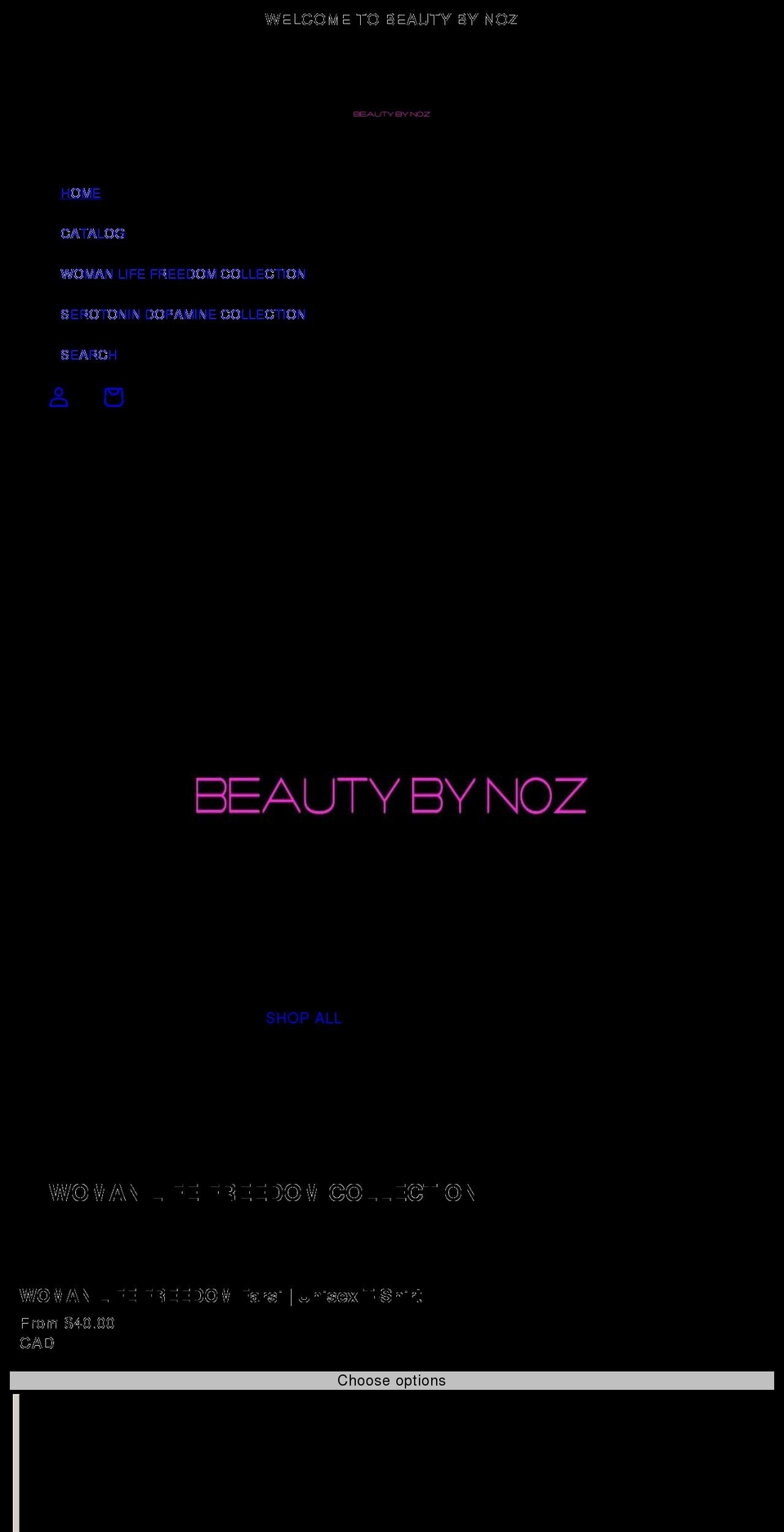 beautybynoz.com shopify website screenshot