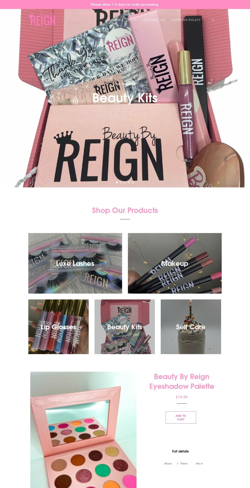 beautybyreign.net shopify website screenshot