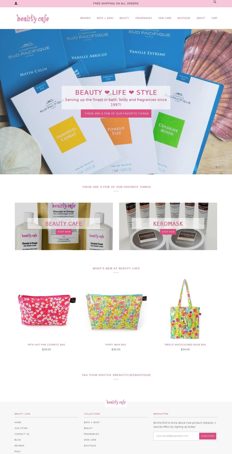 beautycafeboutique.com — Shopify storefront screenshot