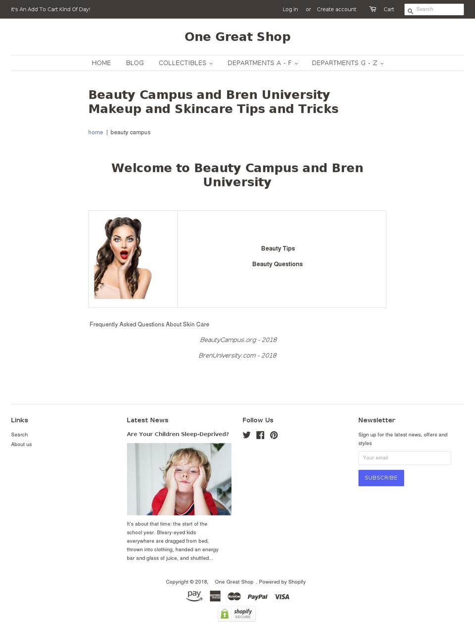 beautycampus.org shopify website screenshot