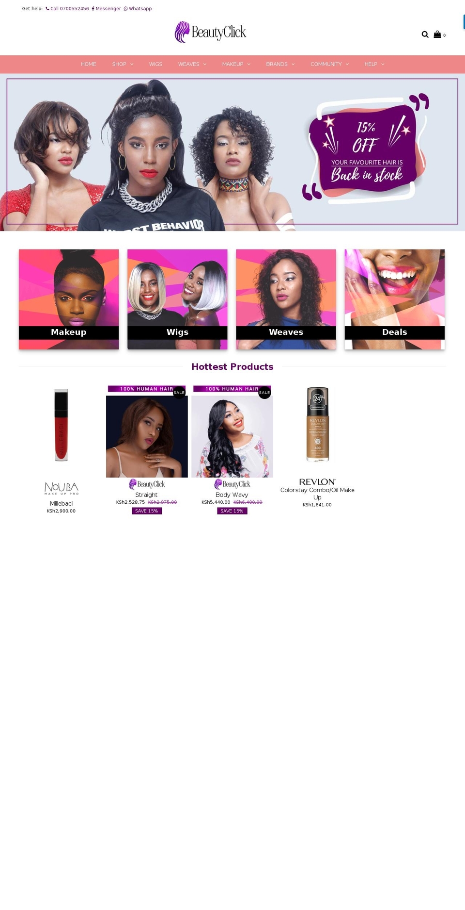 beautyclick.co.ke shopify website screenshot