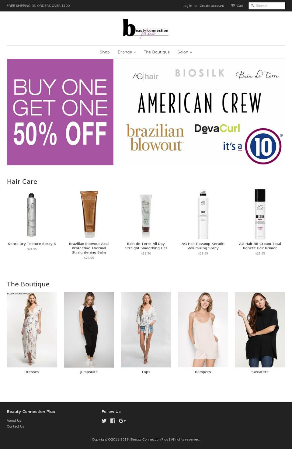 beautyconnectionplus.com — Shopify storefront screenshot