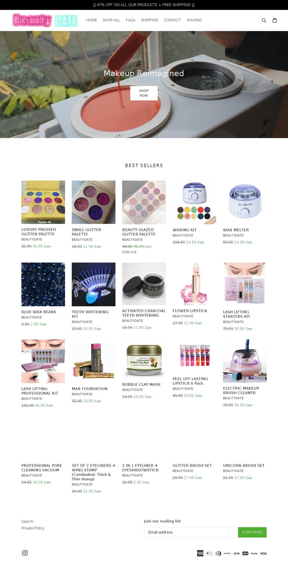 beautydater.com shopify website screenshot