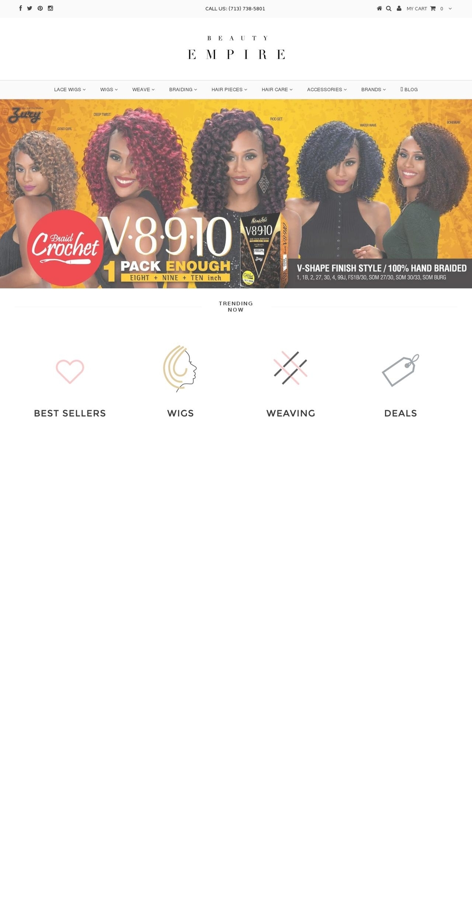 beautyempirestore.com shopify website screenshot