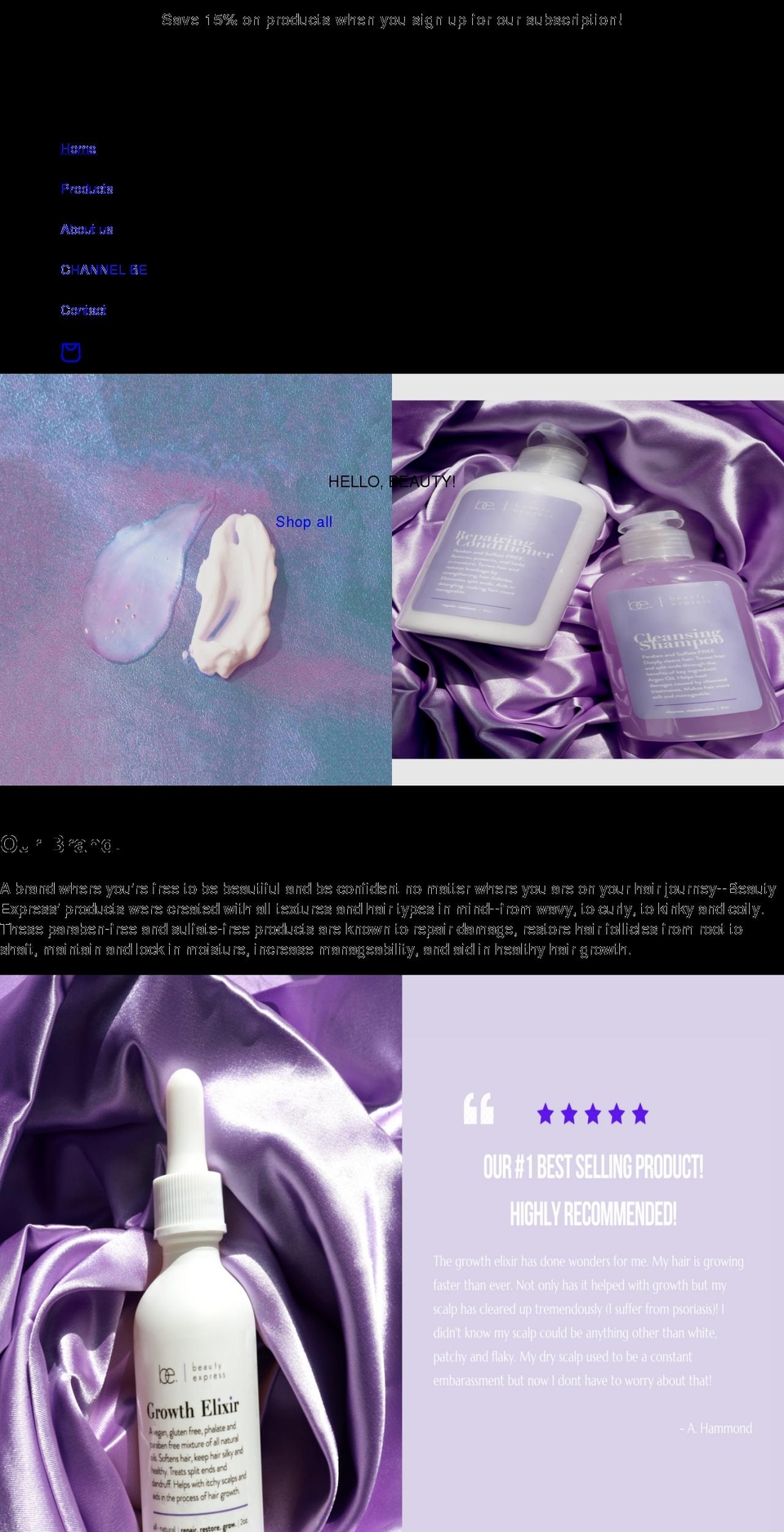beautyexpressproducts.com shopify website screenshot