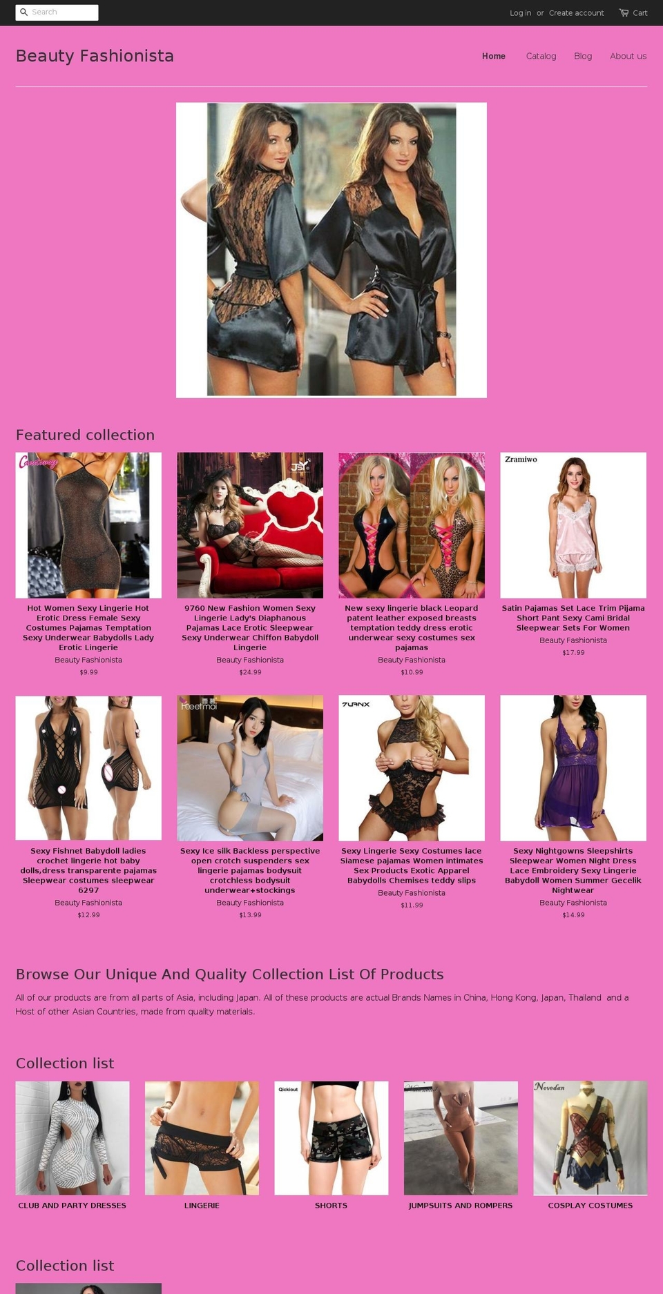 beautyfashionista.com — Shopify storefront screenshot