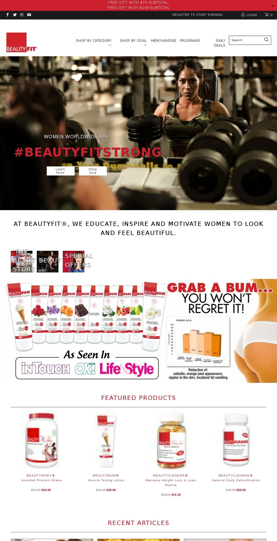 beautyfit.com shopify website screenshot