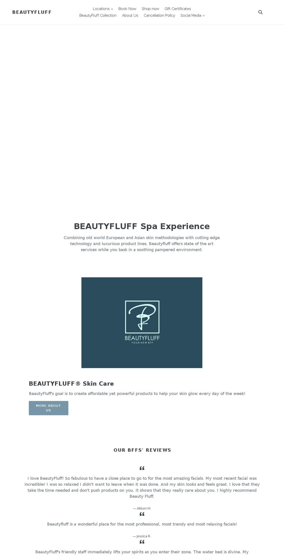 beautyfluff.com — Shopify storefront screenshot