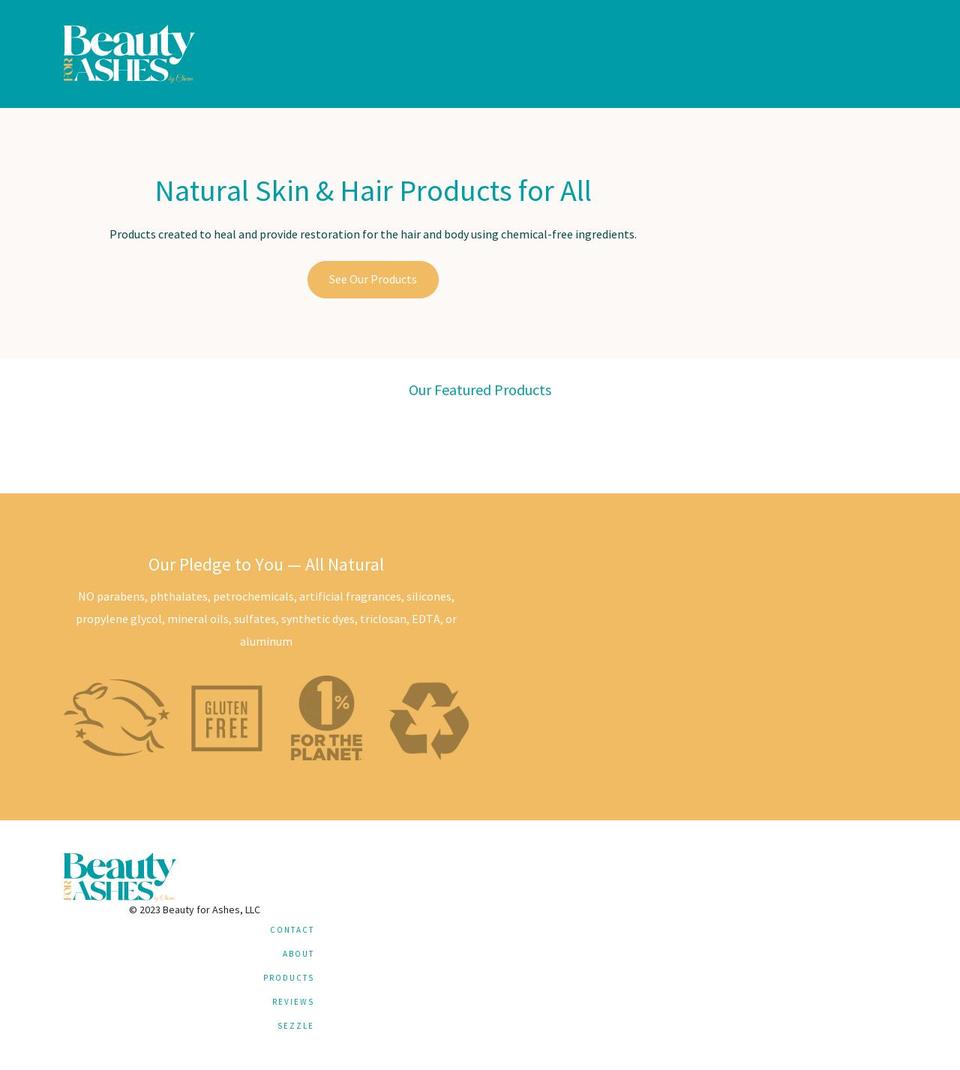 DEFAULT THEME Shopify theme site example beautyforashesbycharm.com