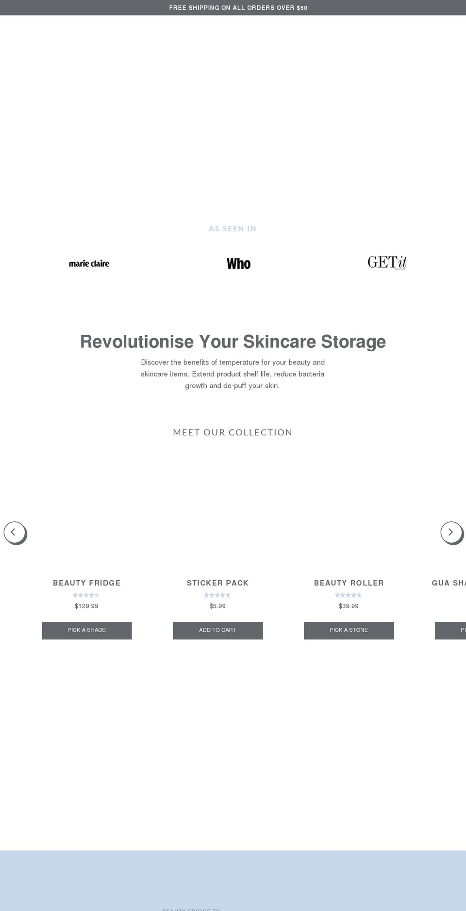 beautyfridge.com shopify website screenshot