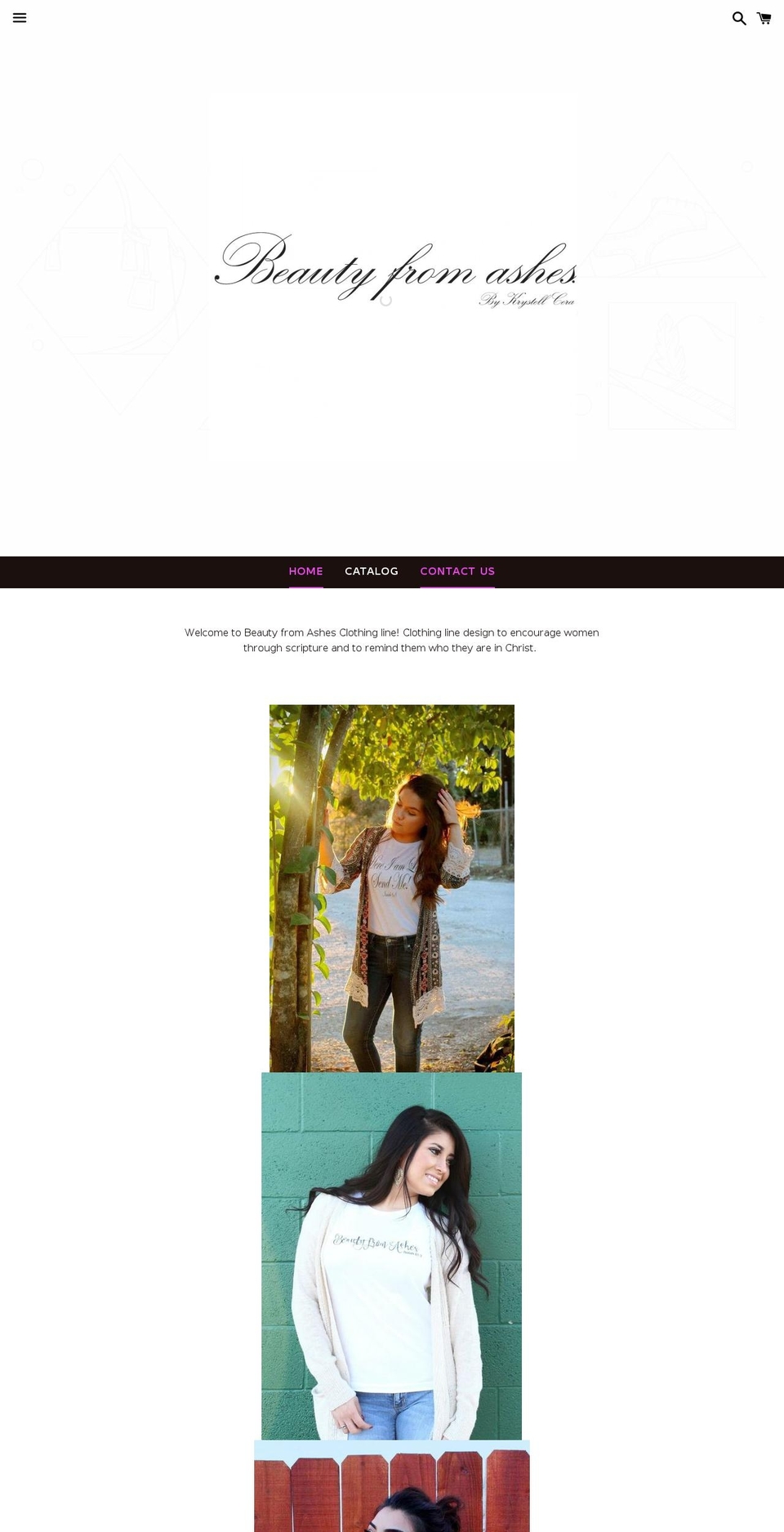 beautyfromashesclothing.com — Shopify storefront screenshot