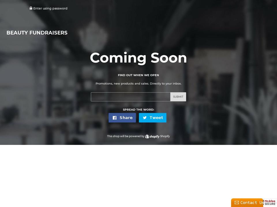 beautyfundraisers.com — Shopify storefront screenshot