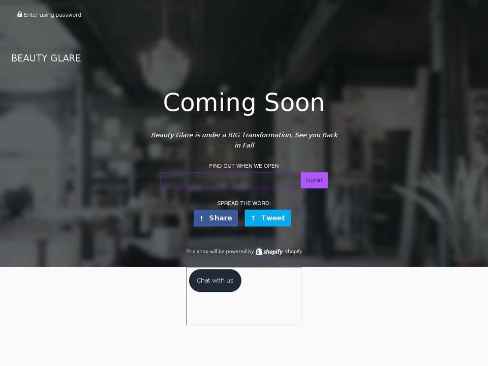 beautyglare.me shopify website screenshot