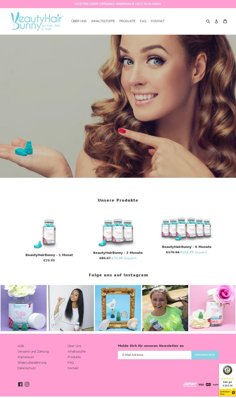 beautyhairbunny.com shopify website screenshot