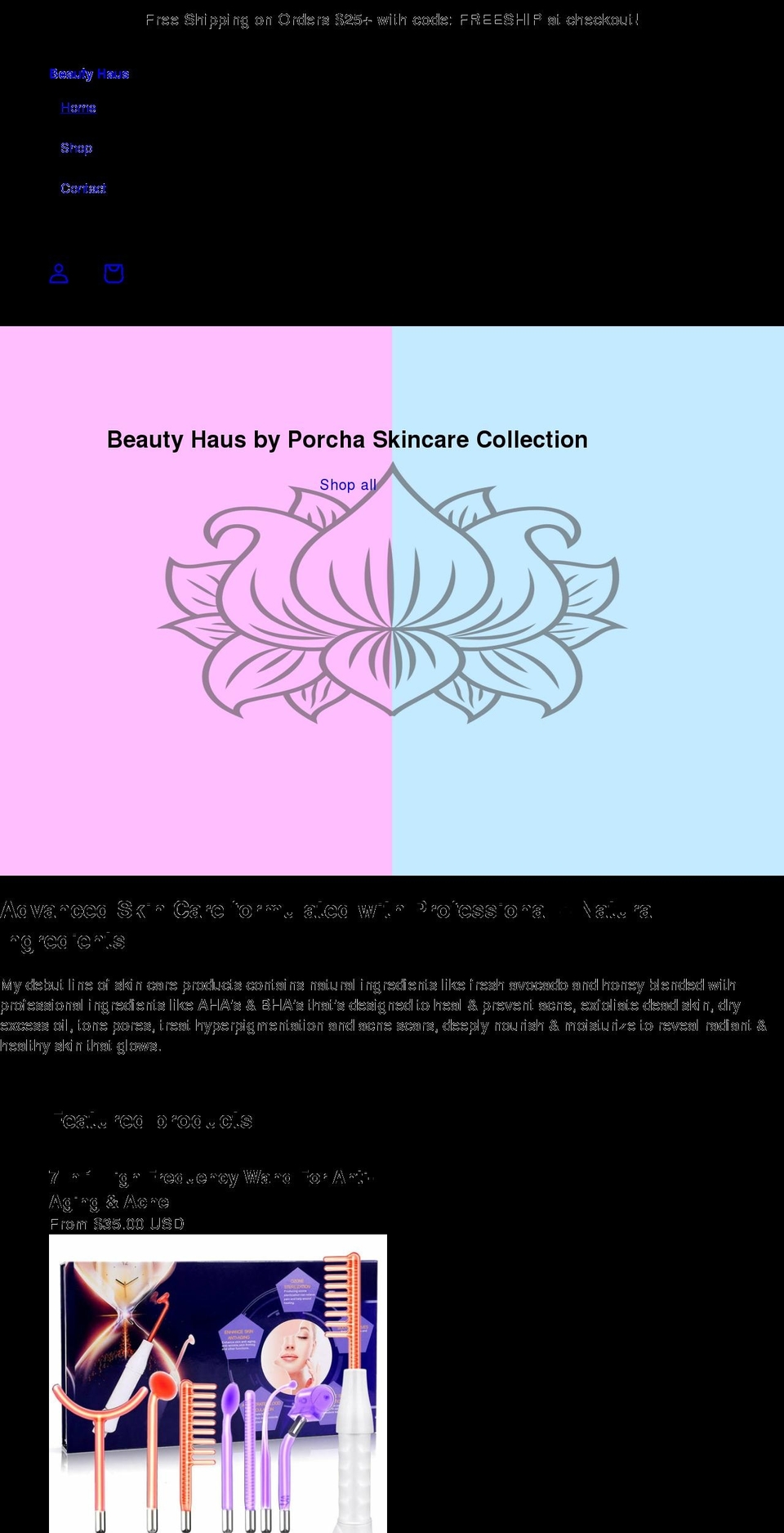 beautyhaus.net shopify website screenshot