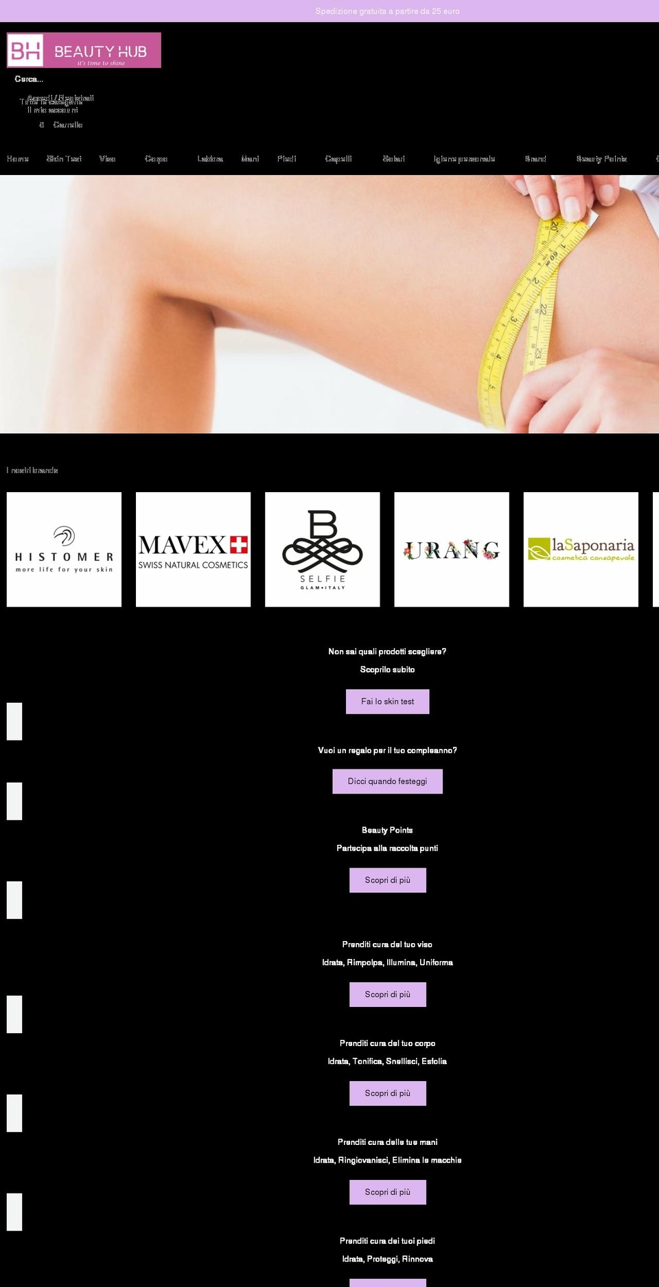 beautyhub.it shopify website screenshot