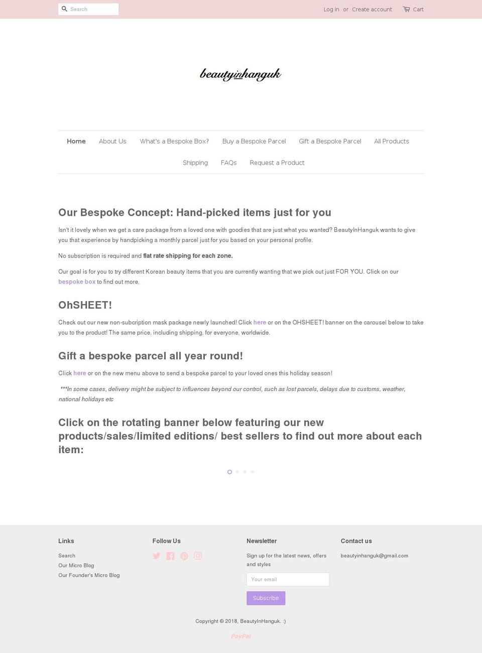 beautyinhanguk.com — Shopify storefront screenshot