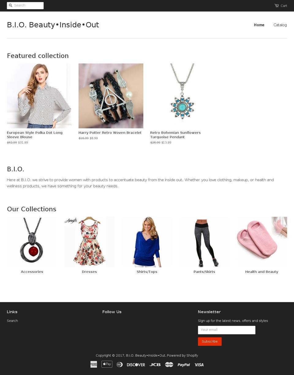 beautyinsideout.biz shopify website screenshot