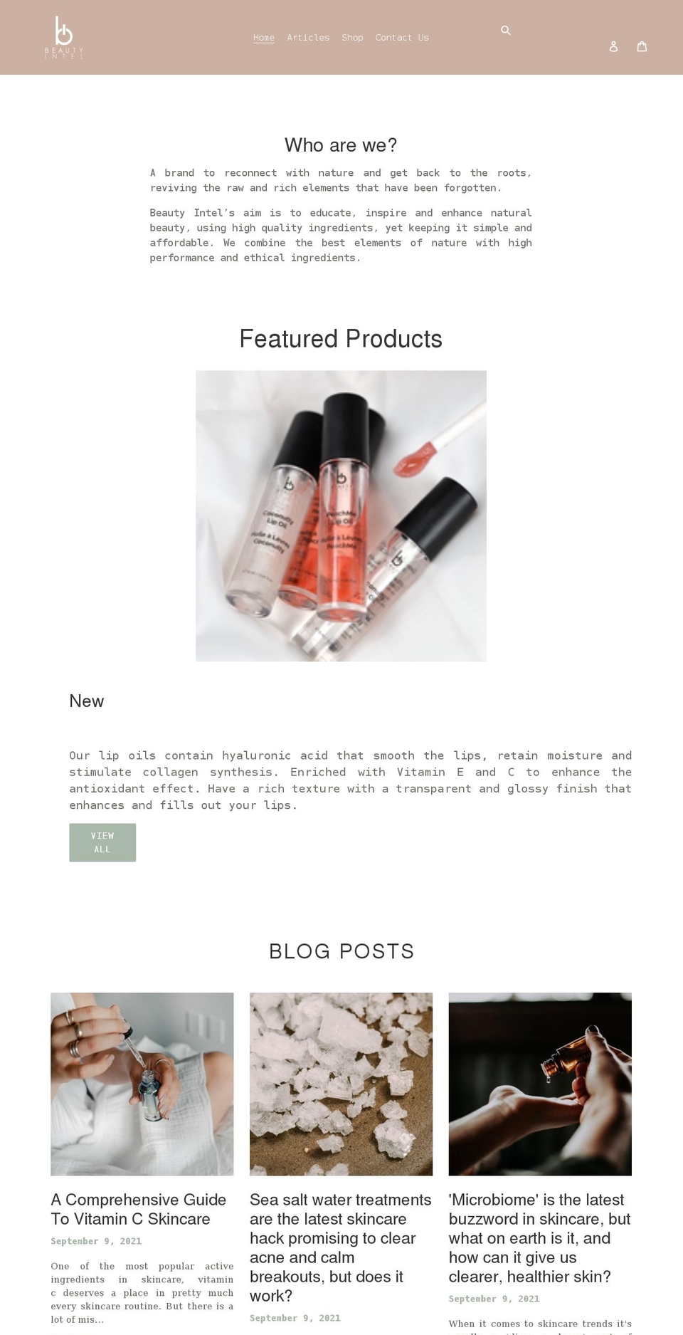 beautyintelinc.com shopify website screenshot