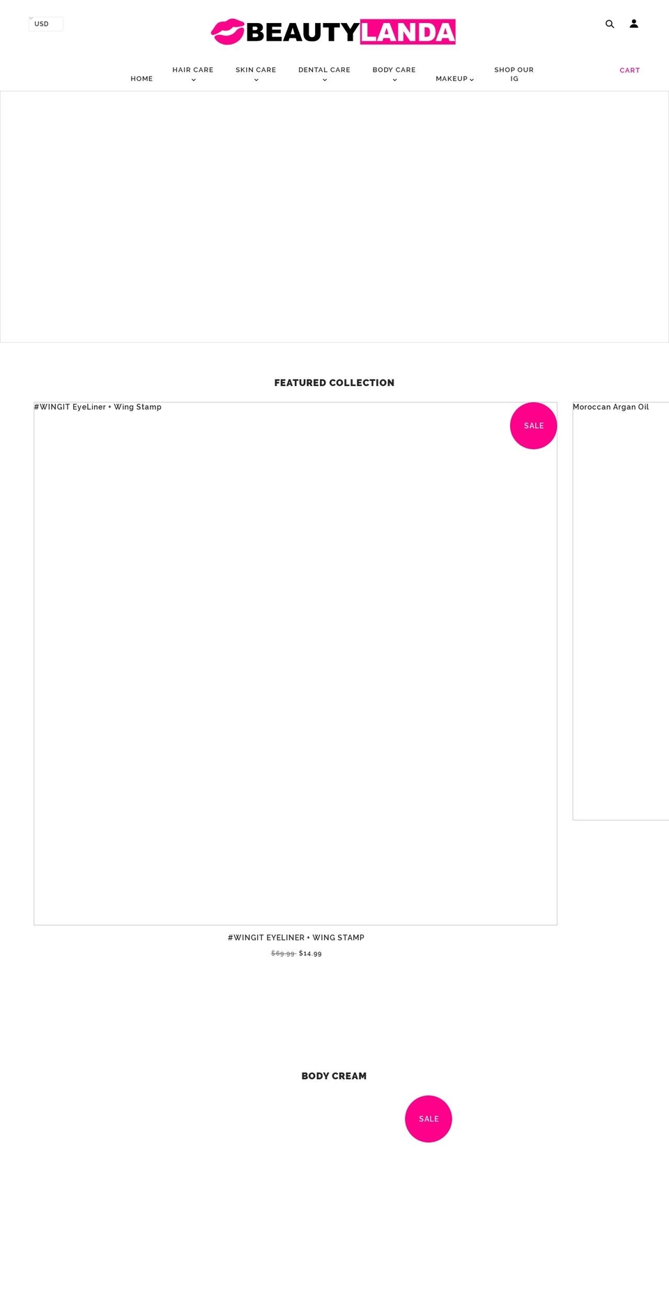 beautylanda.com — Shopify storefront screenshot