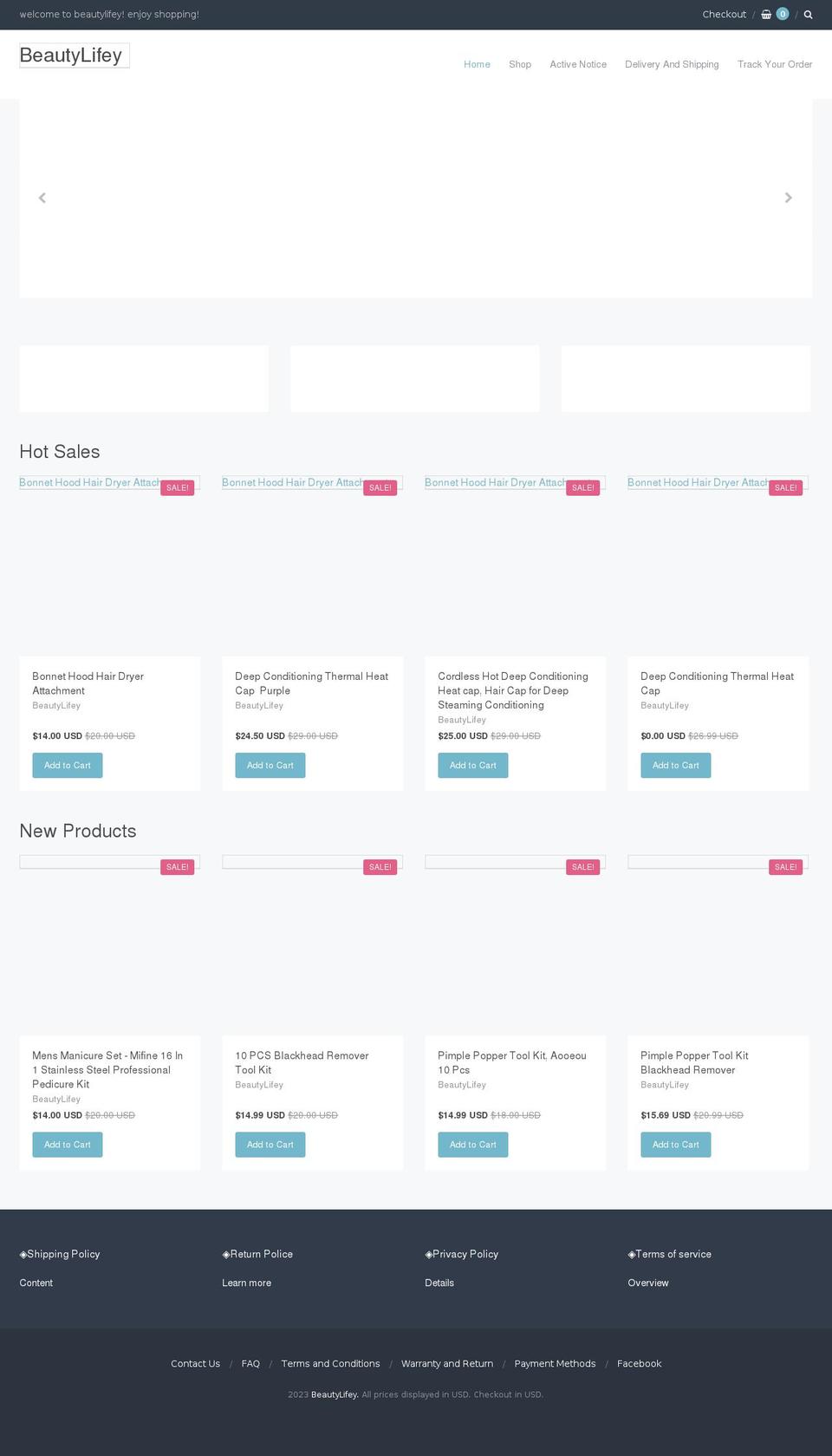 beautylifey.com — Shopify storefront screenshot