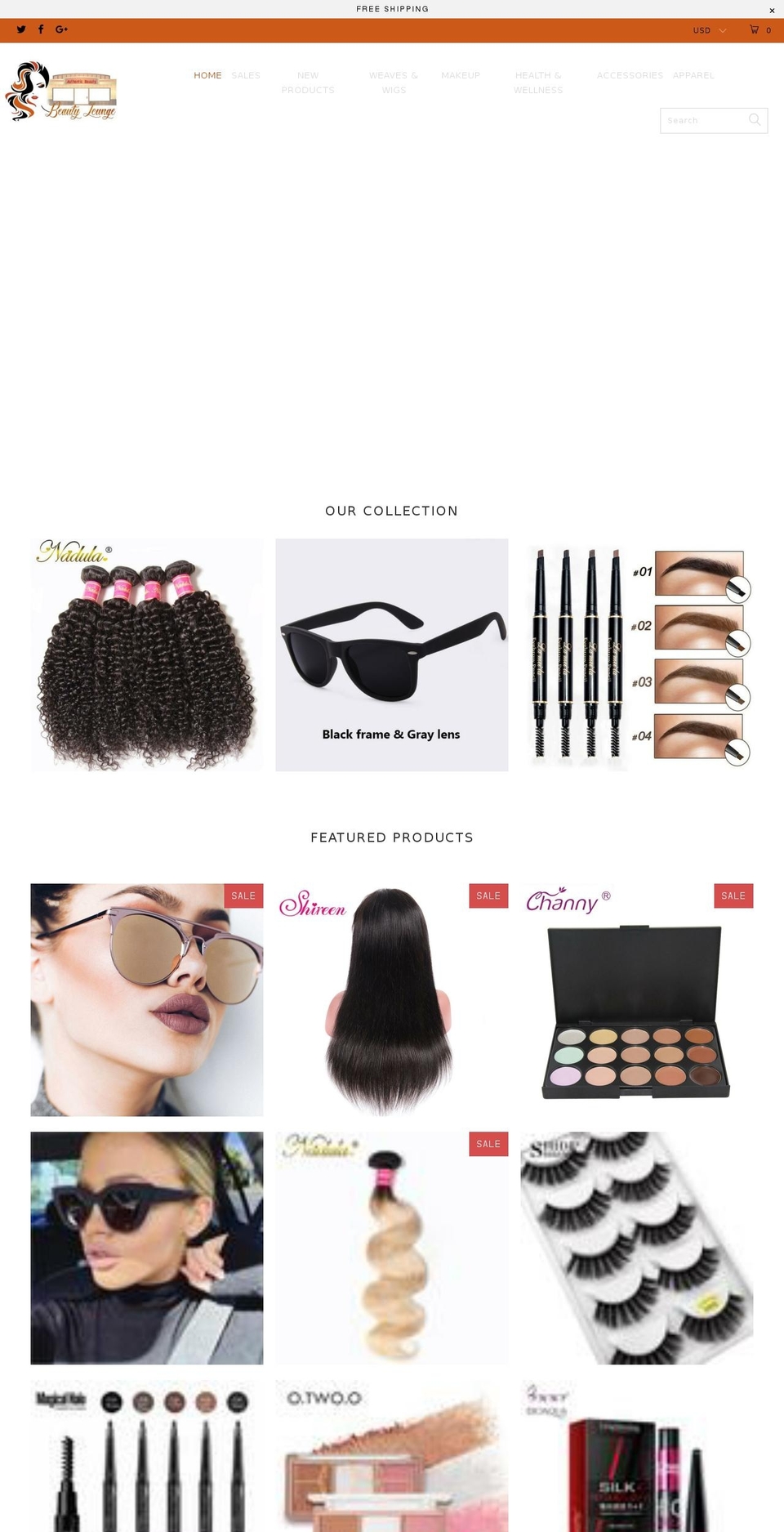 beautyloungeshop.com — Shopify storefront screenshot