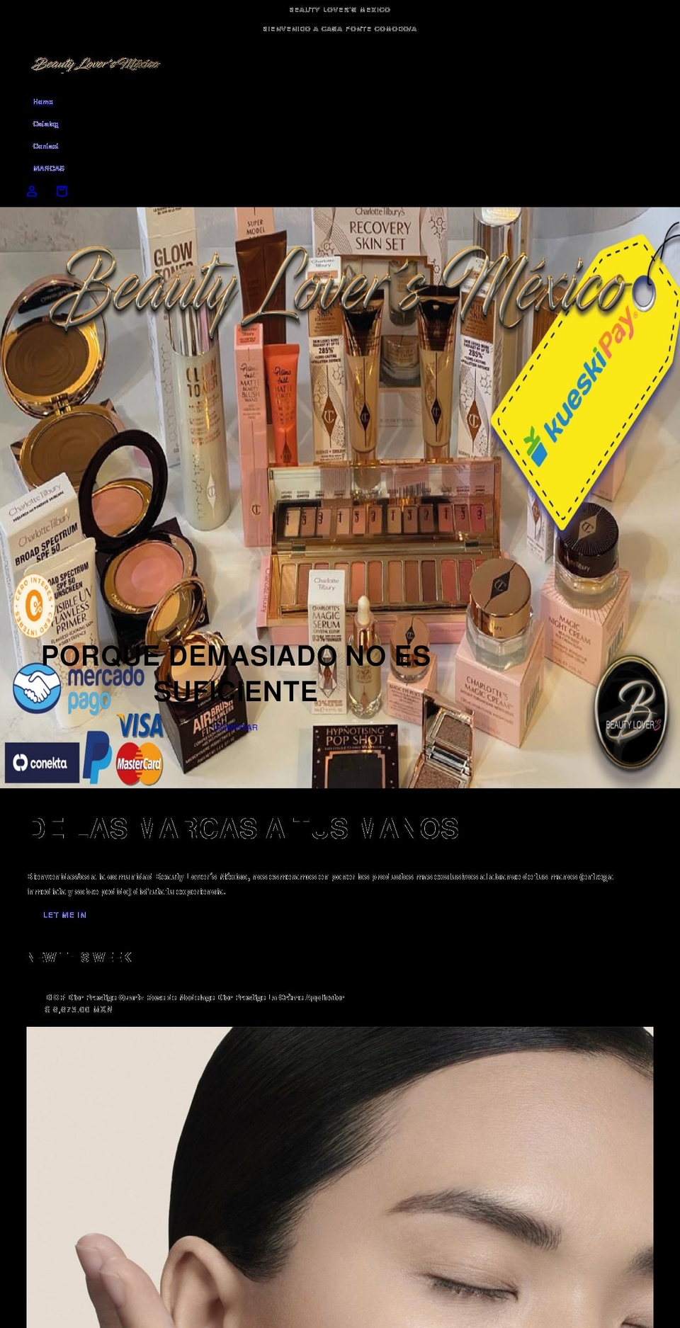 beautyloversmexico.com shopify website screenshot