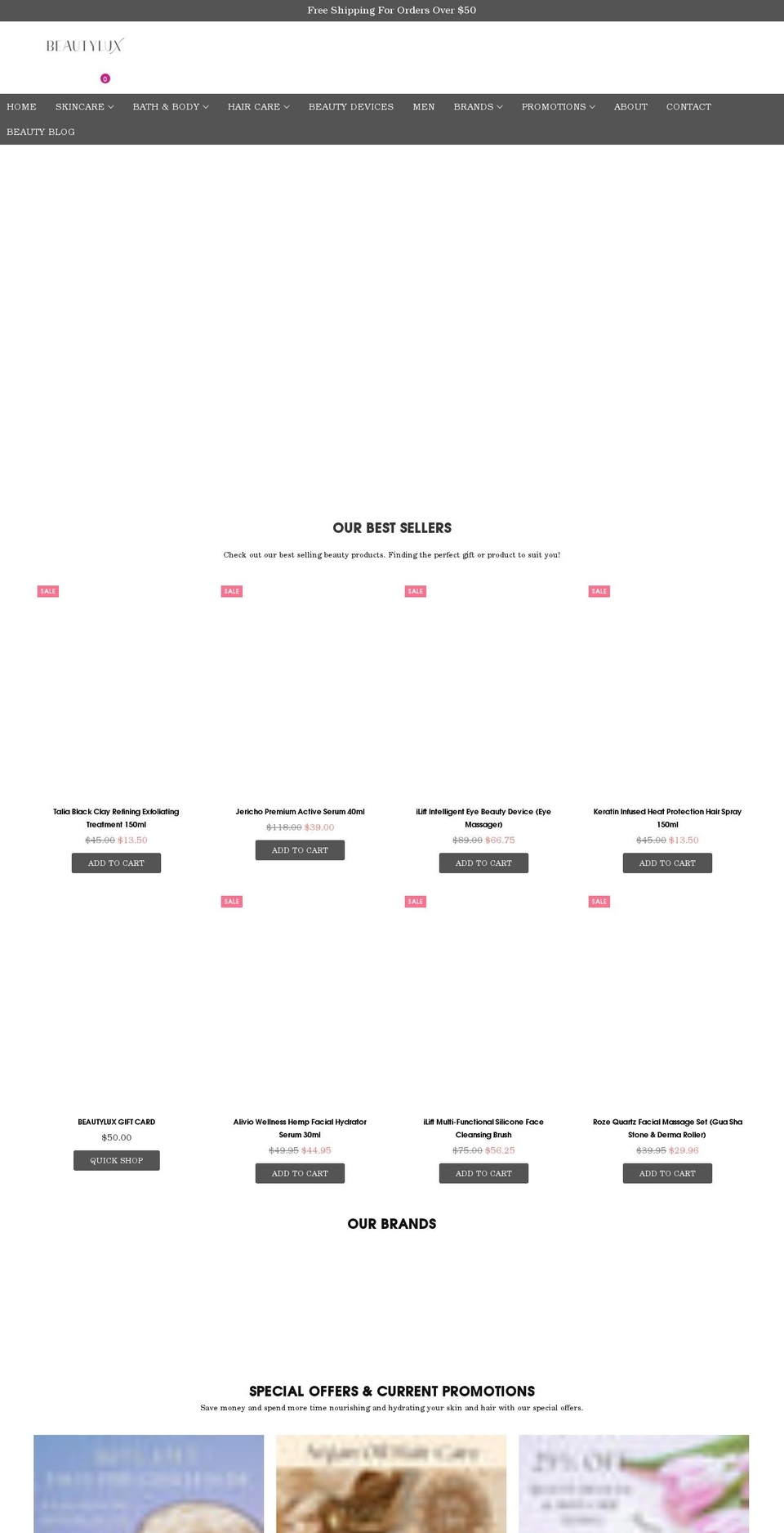 beautylux.com.au shopify website screenshot