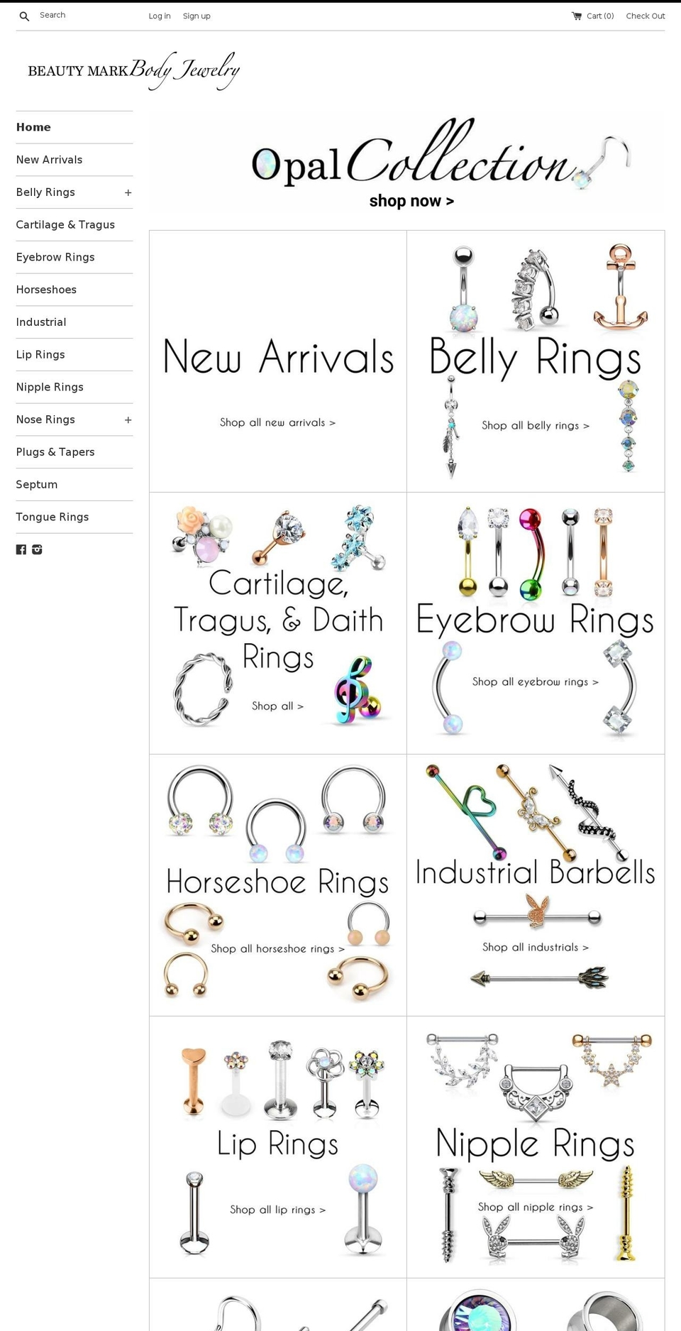 beautymarkbodyjewelry.com shopify website screenshot