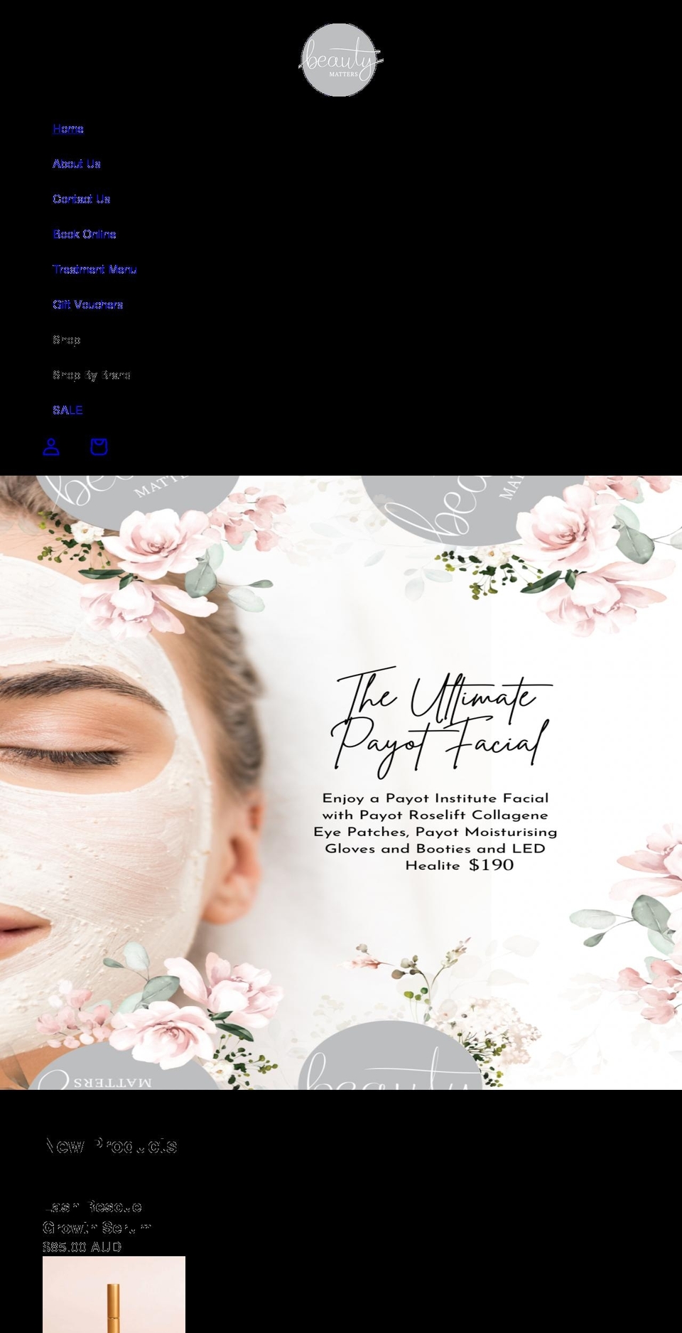beautymatters.com.au shopify website screenshot