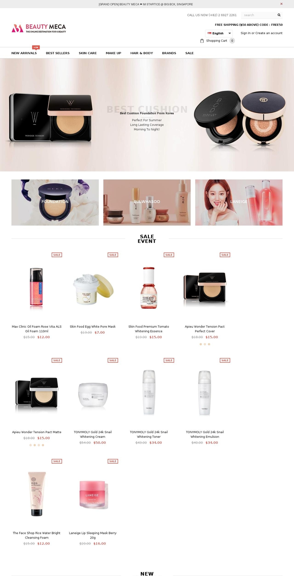 beautymeca.com shopify website screenshot