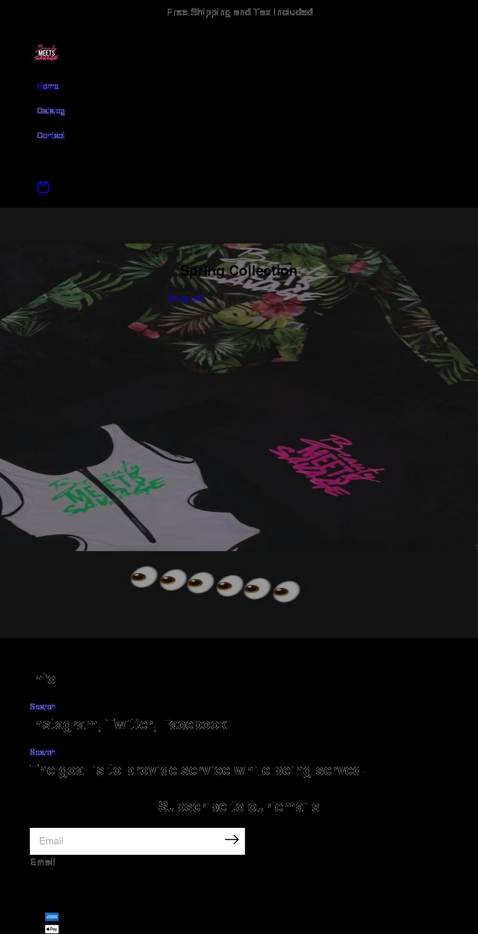 beautymeetssavage.com shopify website screenshot