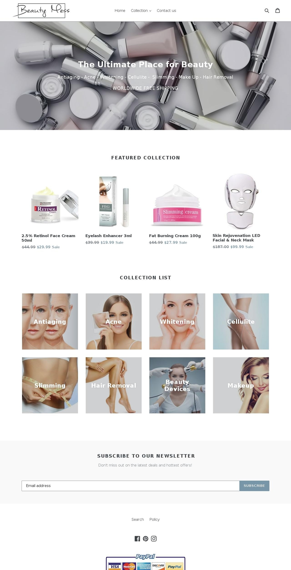 beautymess.com — Shopify storefront screenshot