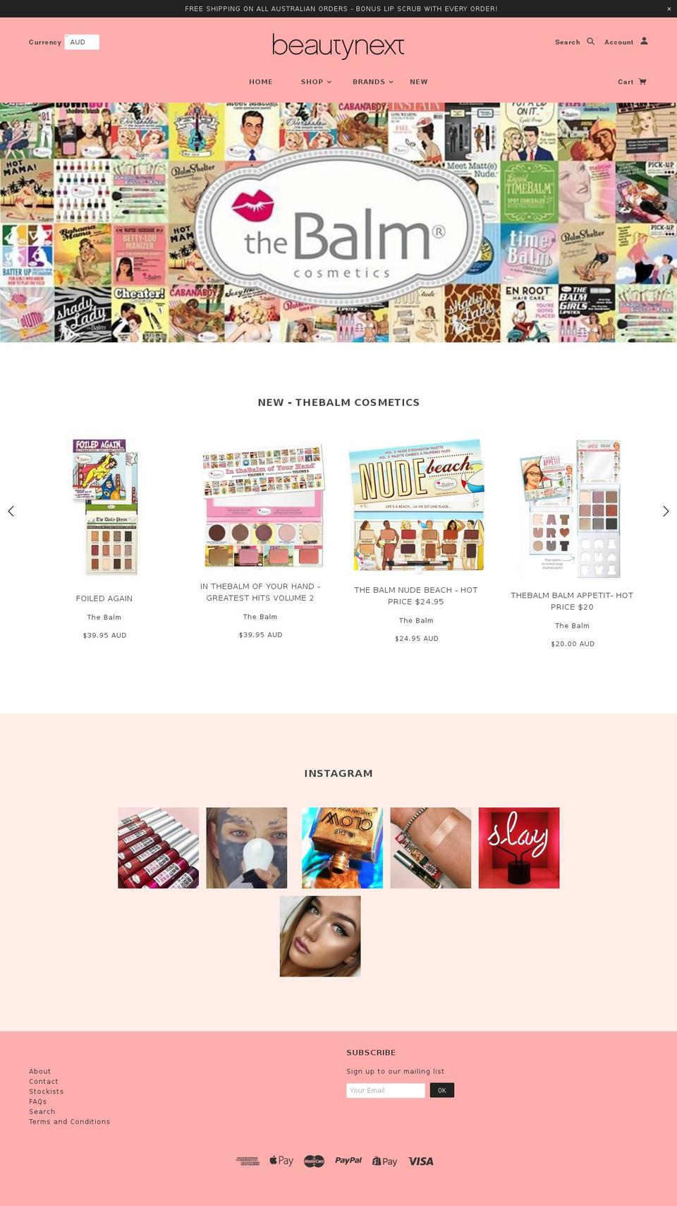 beautynext.com.au shopify website screenshot