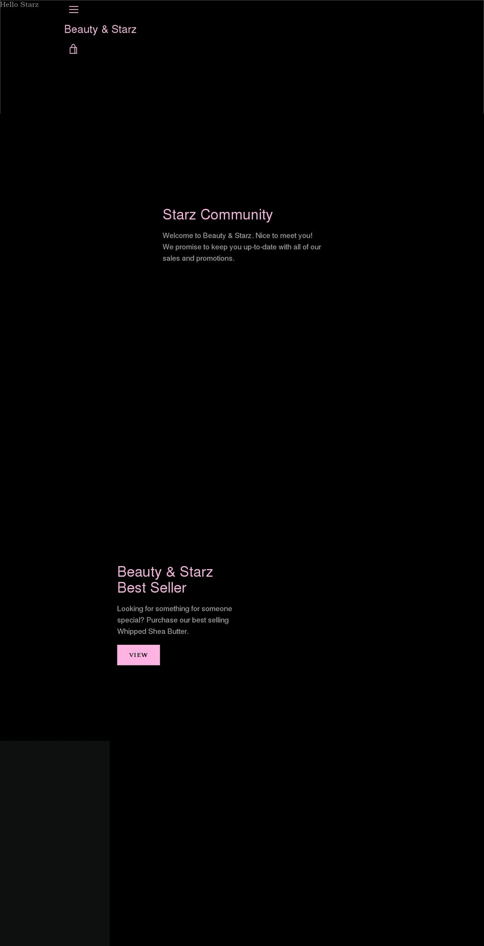 beautynstarz.com shopify website screenshot