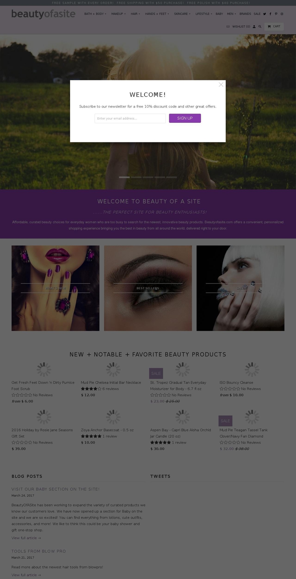 beautyofasite.com shopify website screenshot