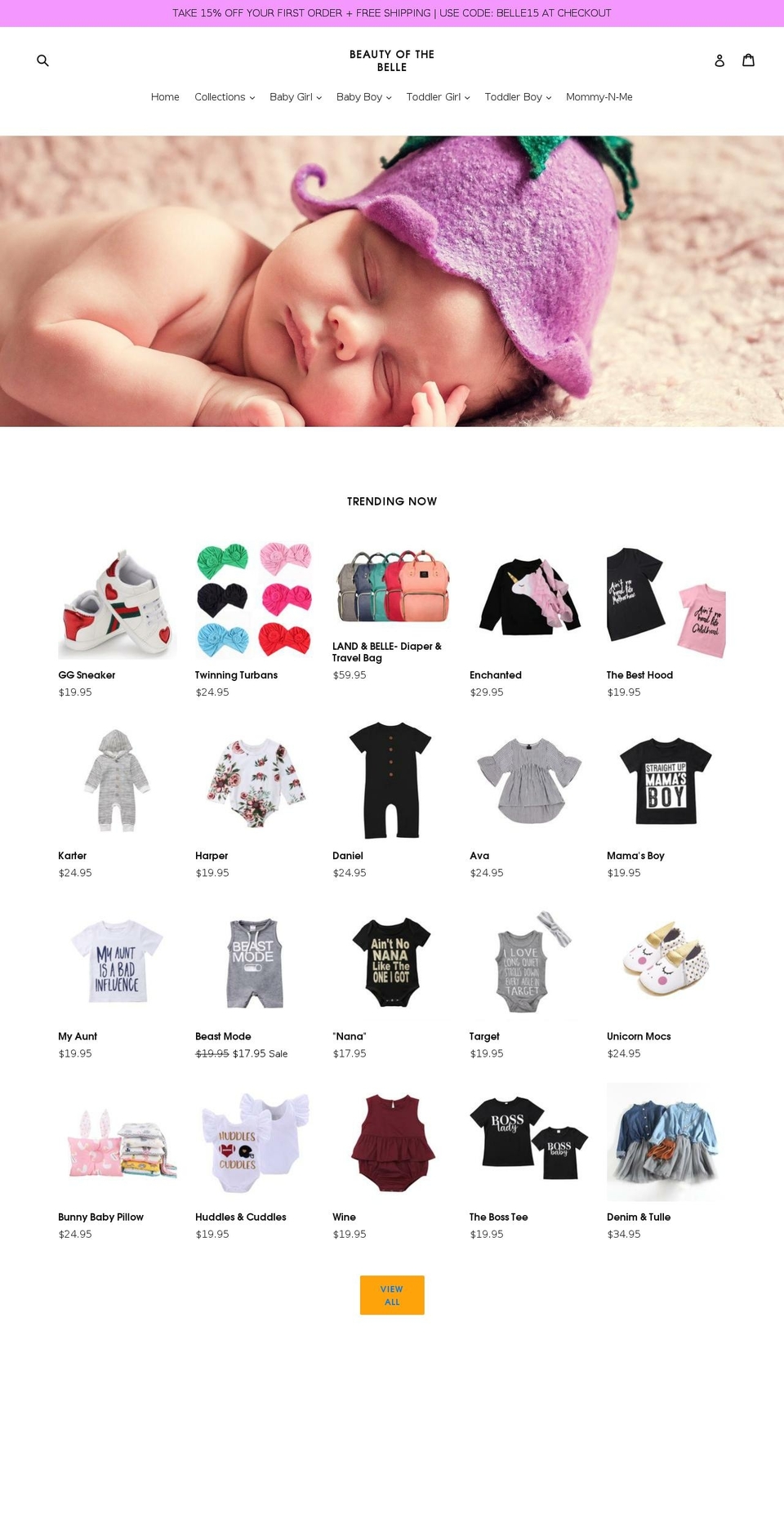 beautyofthebelle.com — Shopify storefront screenshot