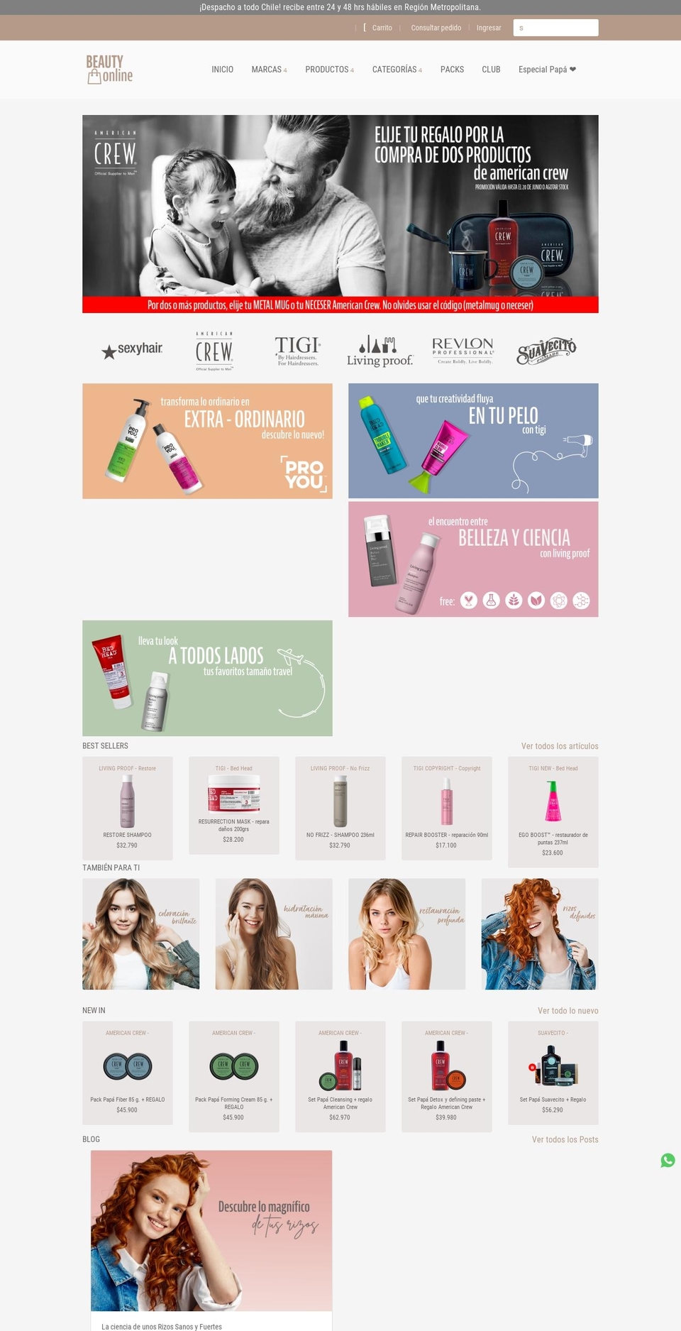 beautyonline.cl shopify website screenshot