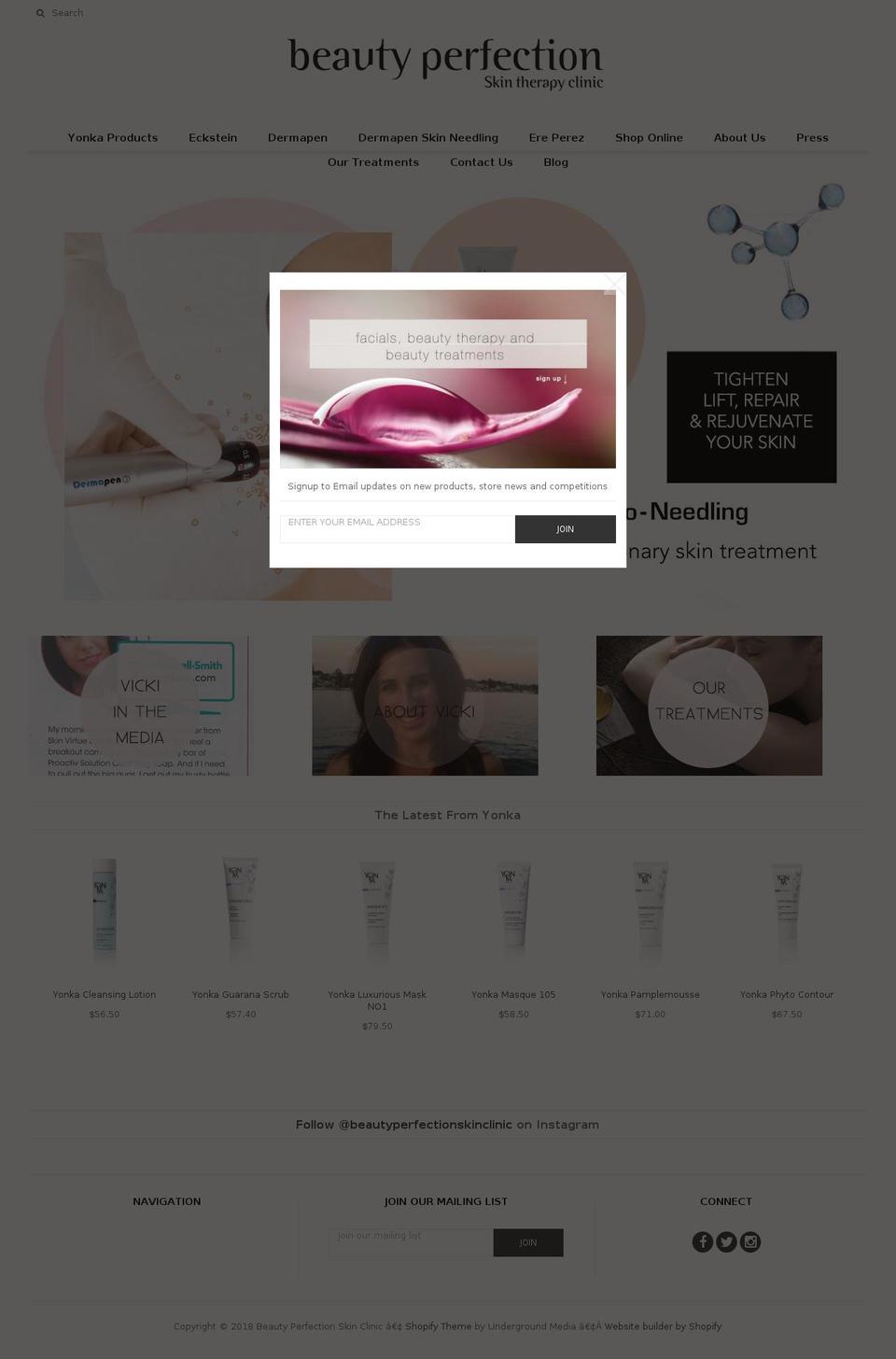 beautyperfectionsydney.com — Shopify storefront screenshot